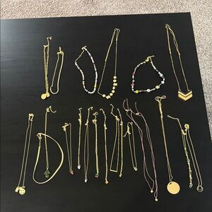 Madewell Gold and Multicolor Necklace Collection